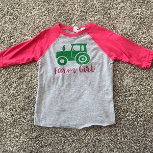 2T Farm Girl Tractor Baseball Tee